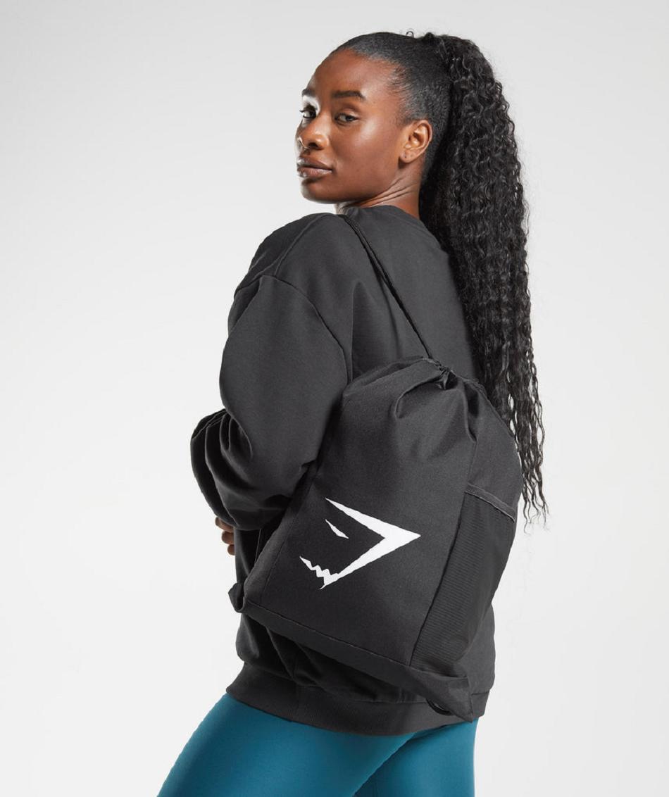 Gymshark Sharkhead Gymsack Muške Torbe Crne | HR 3114YXF